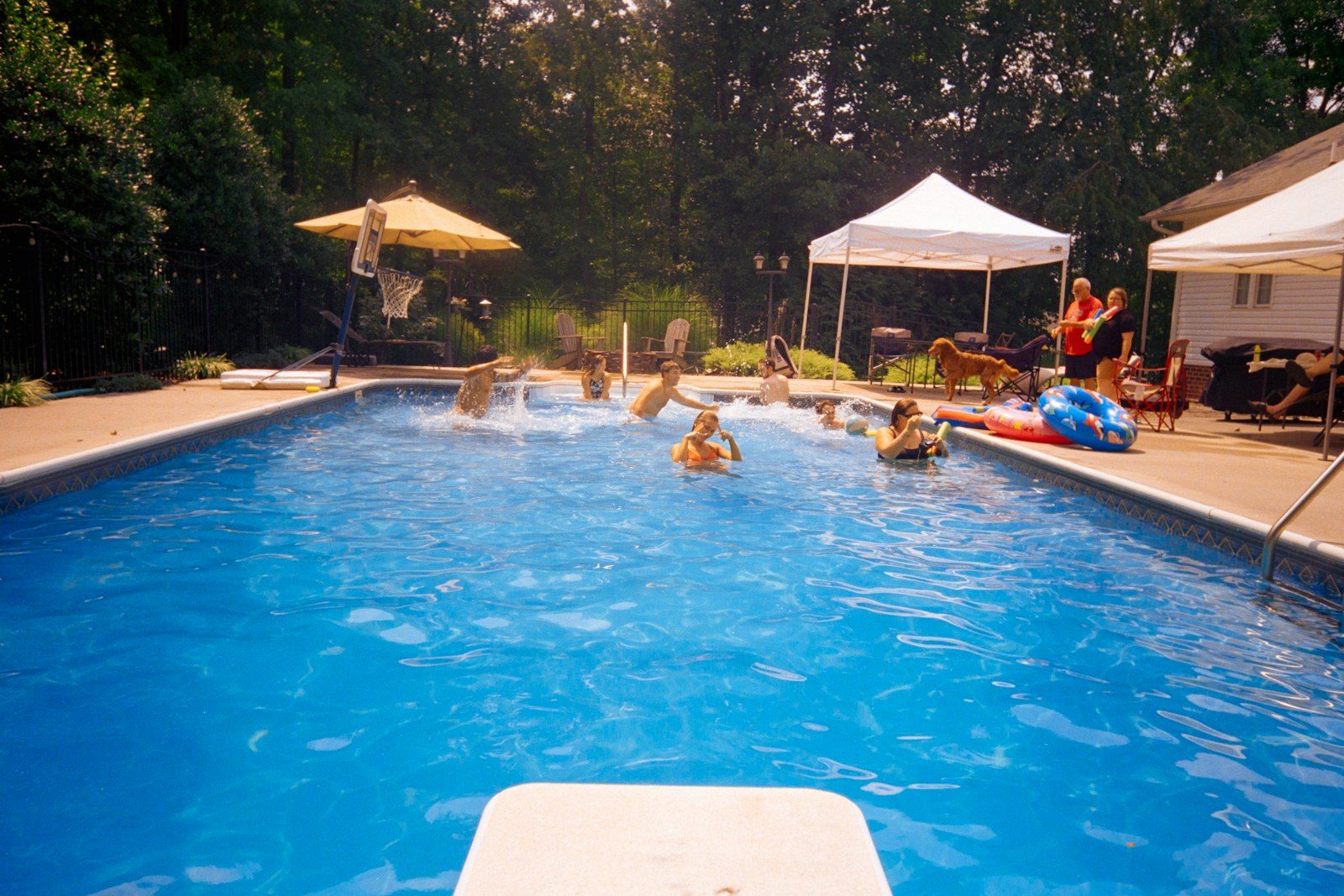 Fête d’été dans une piscine résidentielle